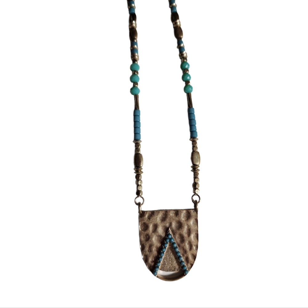 NWT G by Gennaro Blue/Gold Necklace Gold Tone Chain